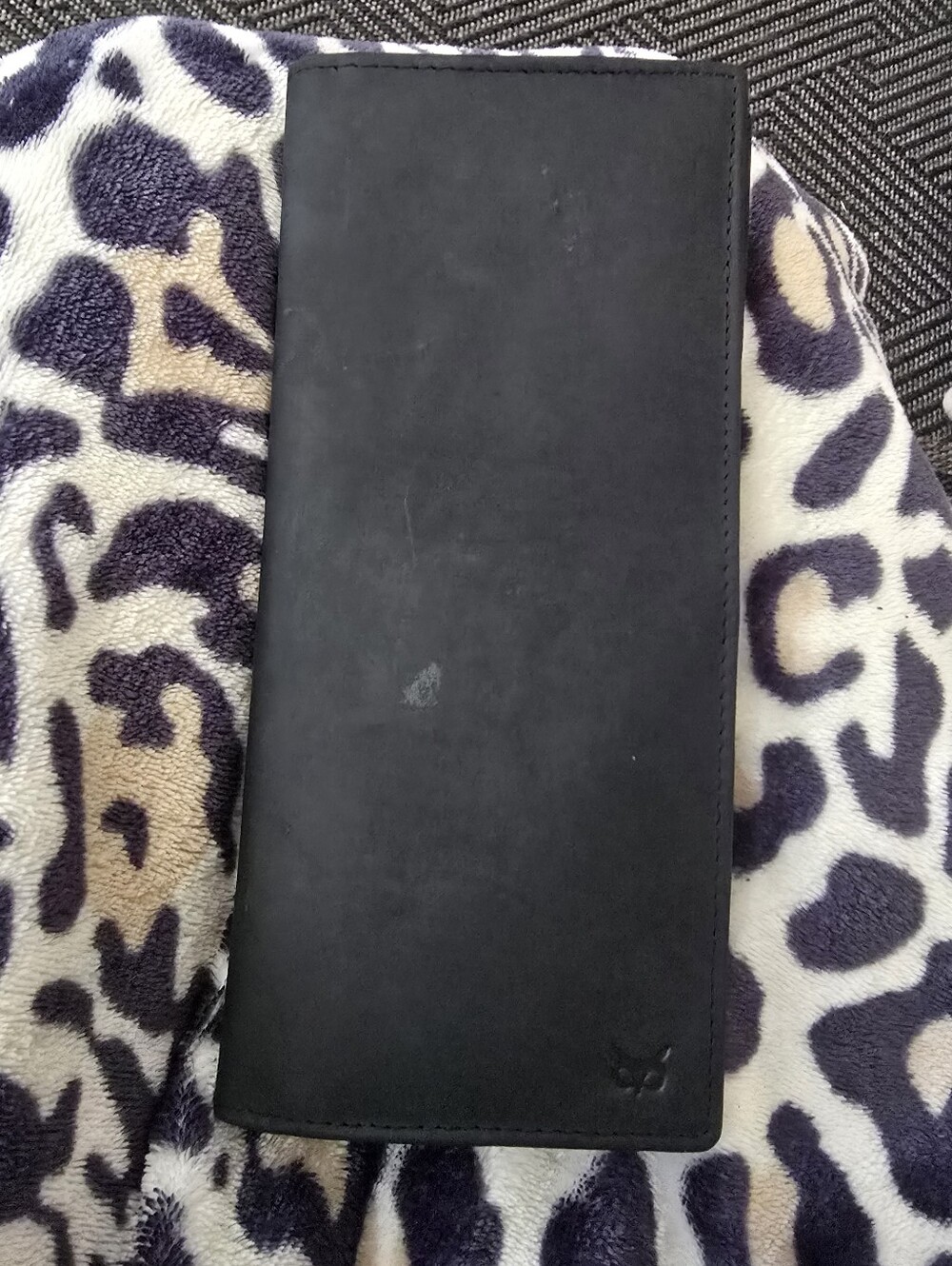 Black Long Leather Bifold Wallet for Men